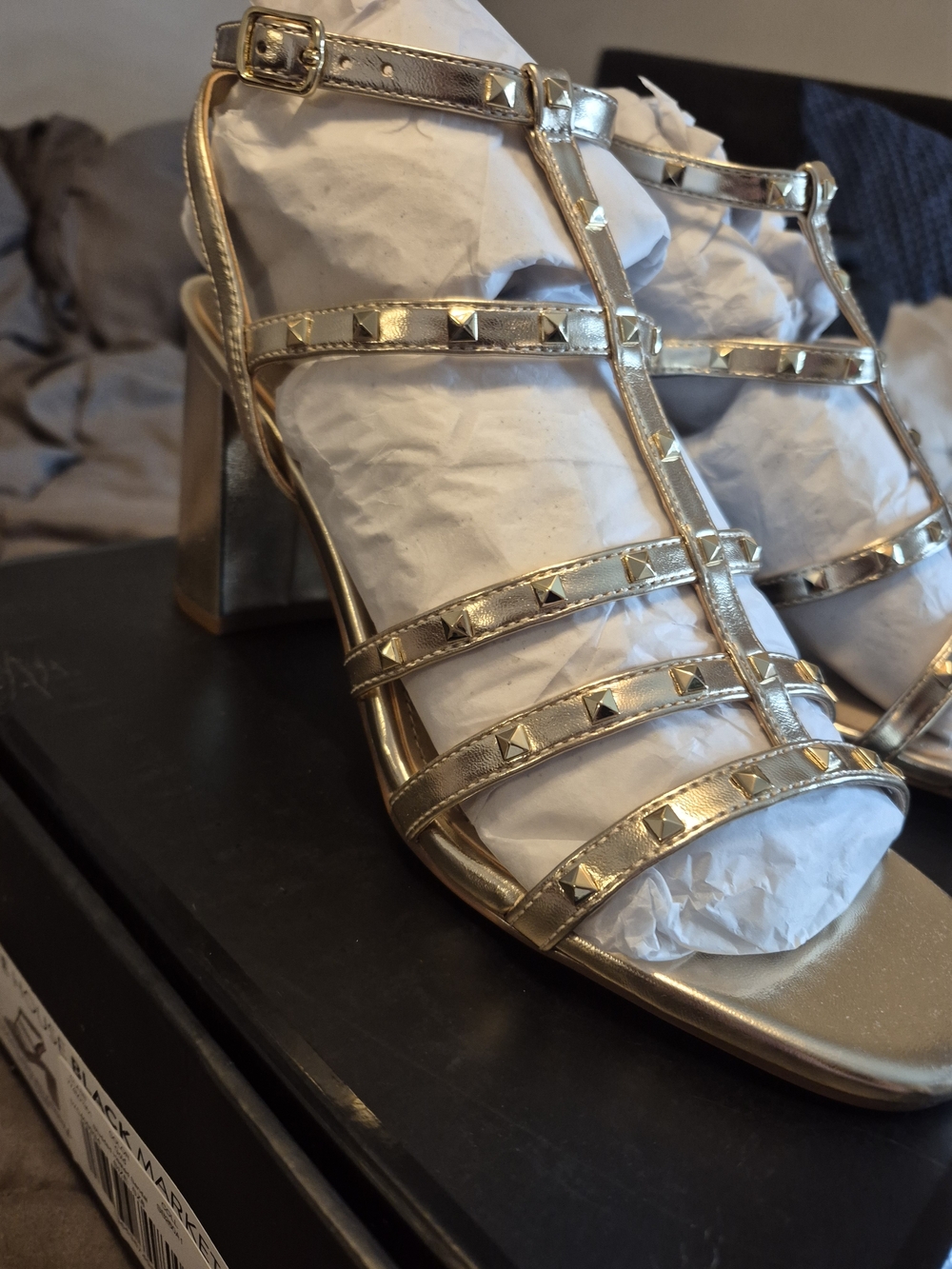 White House Black Market Studded Heeled Sandal